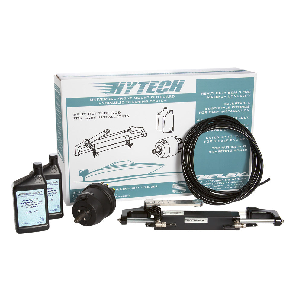 UFlex HYTECH 1.0 Front Mount OB Steering System f/Up to 150HP w/UP20 F Helm, UC94-OBF, 40' Nylon Tubing, 2 Quarts Oil [HYTECH 1.0]