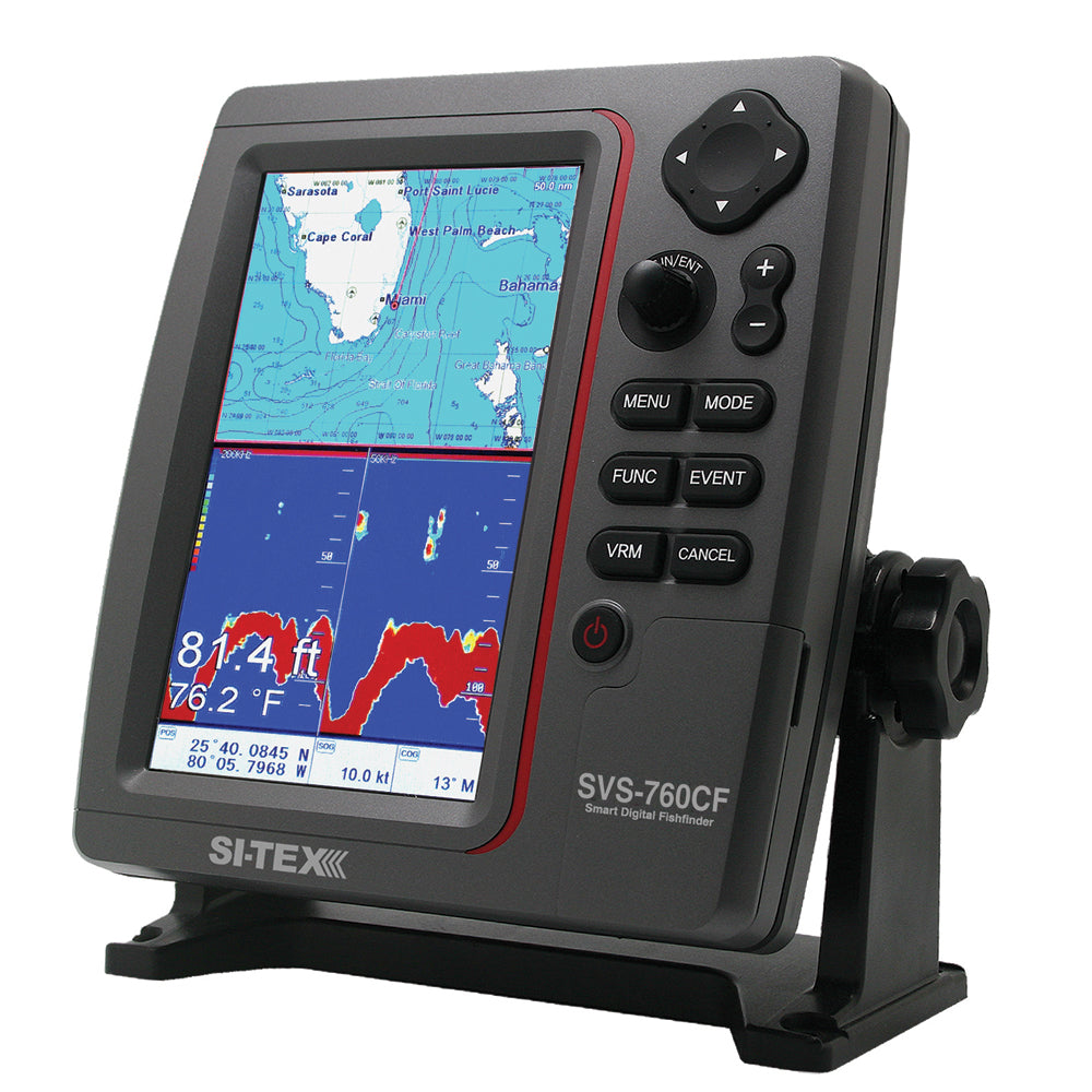 SI-TEX SVS-760CF Dual Frequency Chartplotter/Sounder w/ Navionics+ Flexible Coverage [SVS-760CF]