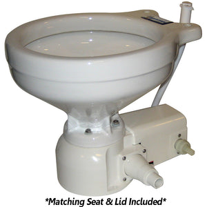 Raritan Sea Era Toilet - Marine Size - Freshwater Solenoid - Straight  90 Discharge - Smart Toilet Control - 12v [162MF012]