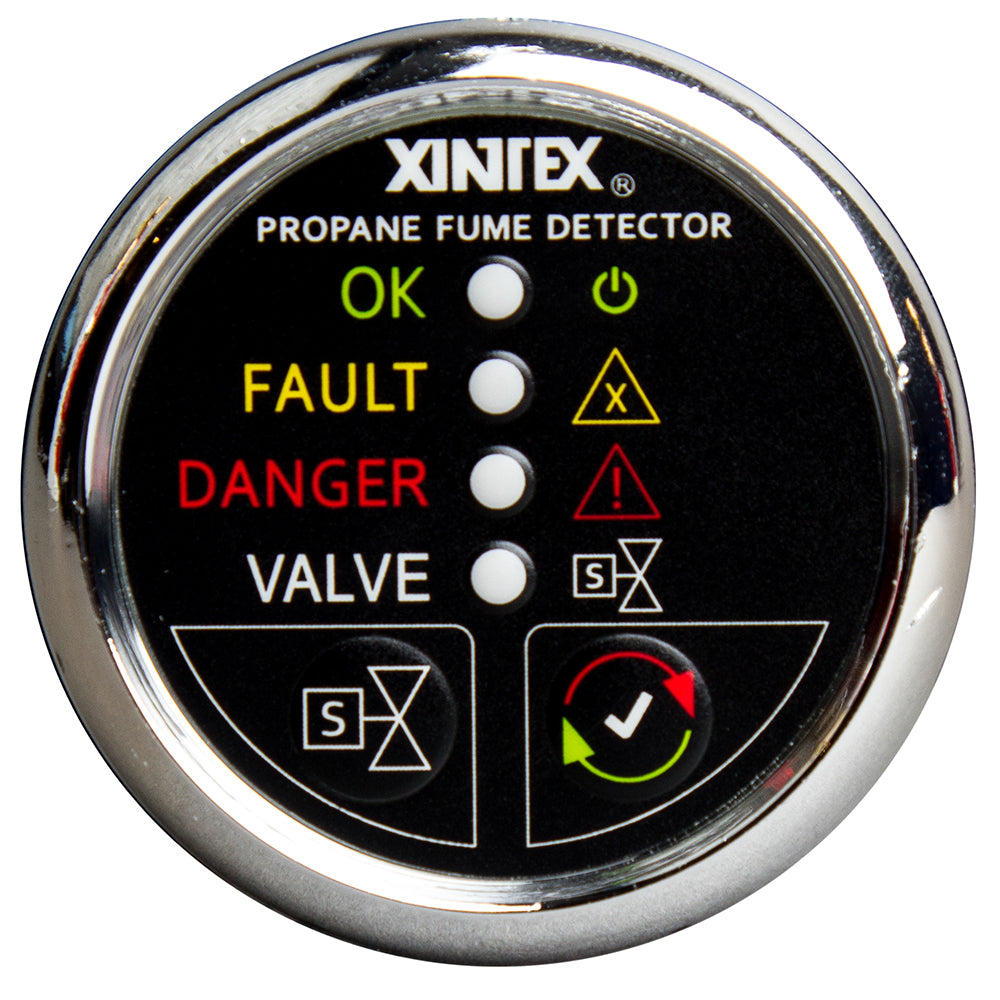 Xintex Propane Fume Detector w/Plastic Sensor  Solenoid Valve - Chrome Bezel Display [P-1CS-R]