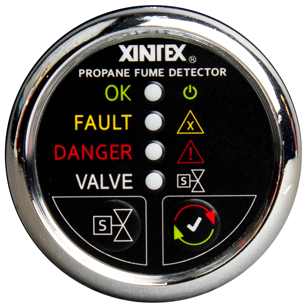 Xintex Propane Fume Detector w/Automatic Shut-Off & Plastic Sensor - No Solenoid Valve - Chrome Bezel Display [P-1CNV-R]