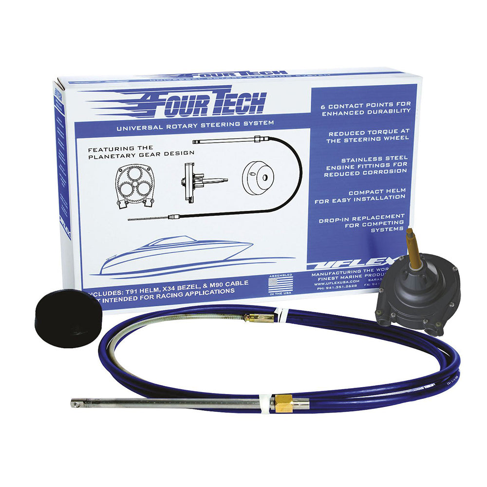 Uflex Fourtech 14' Mach Rotary Steering System w/Helm, Bezel & Cable [FOURTECH14]