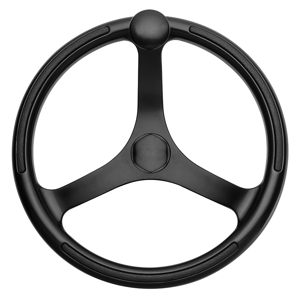 Schmitt  Ongaro Primus Wheel 13.5" Black 3/4" Tapered Shaft w/Knob Finger Grips - Black Powder Coat [742132BFGK]