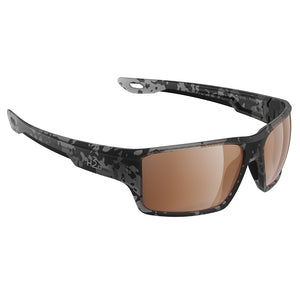 H2Optix Ashore Sunglasses Matt Tiger Shark, Brown Lens Cat. 3 - AntiSalt Coating w/Floatable Cord [H2007]