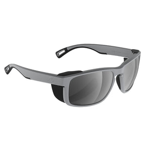 H2Optix Reef Sunglasses Matt Grey, Grey Silver Flash Mirror Lens Cat.3 - AntiSalt Coating w/Floatable Cord [H2010]