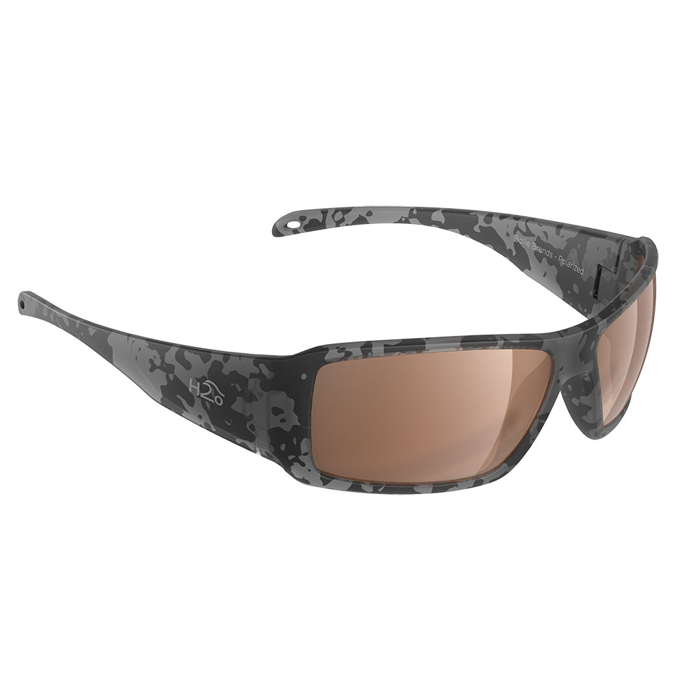 H2Optix Stream Sunglasses Matt Tiger Shark, Brown Lens Cat.3 - AntiSalt Coating w/Floatable Cord [H2023]