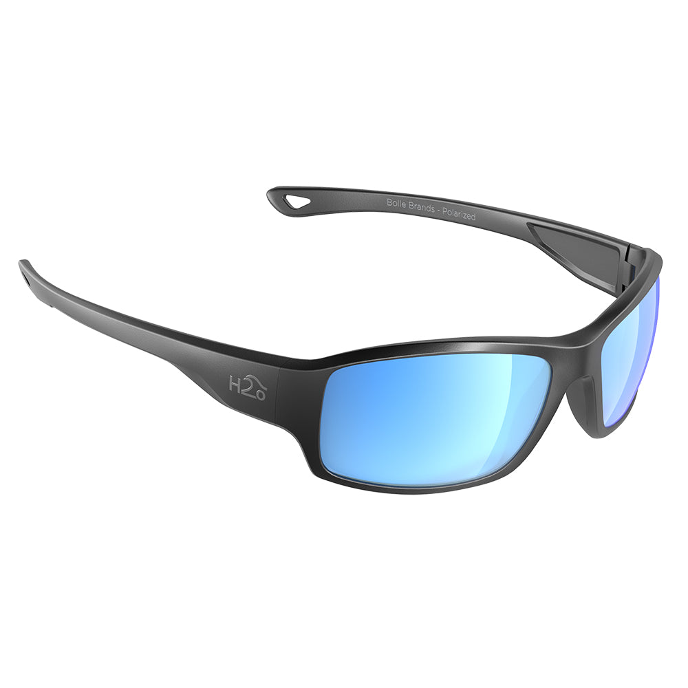 H2Optix Beachwalker Sunglasses Matt Gun Metal, Grey Blue Flash Mirror Lens Cat. 3 - AR Coating [H2036]