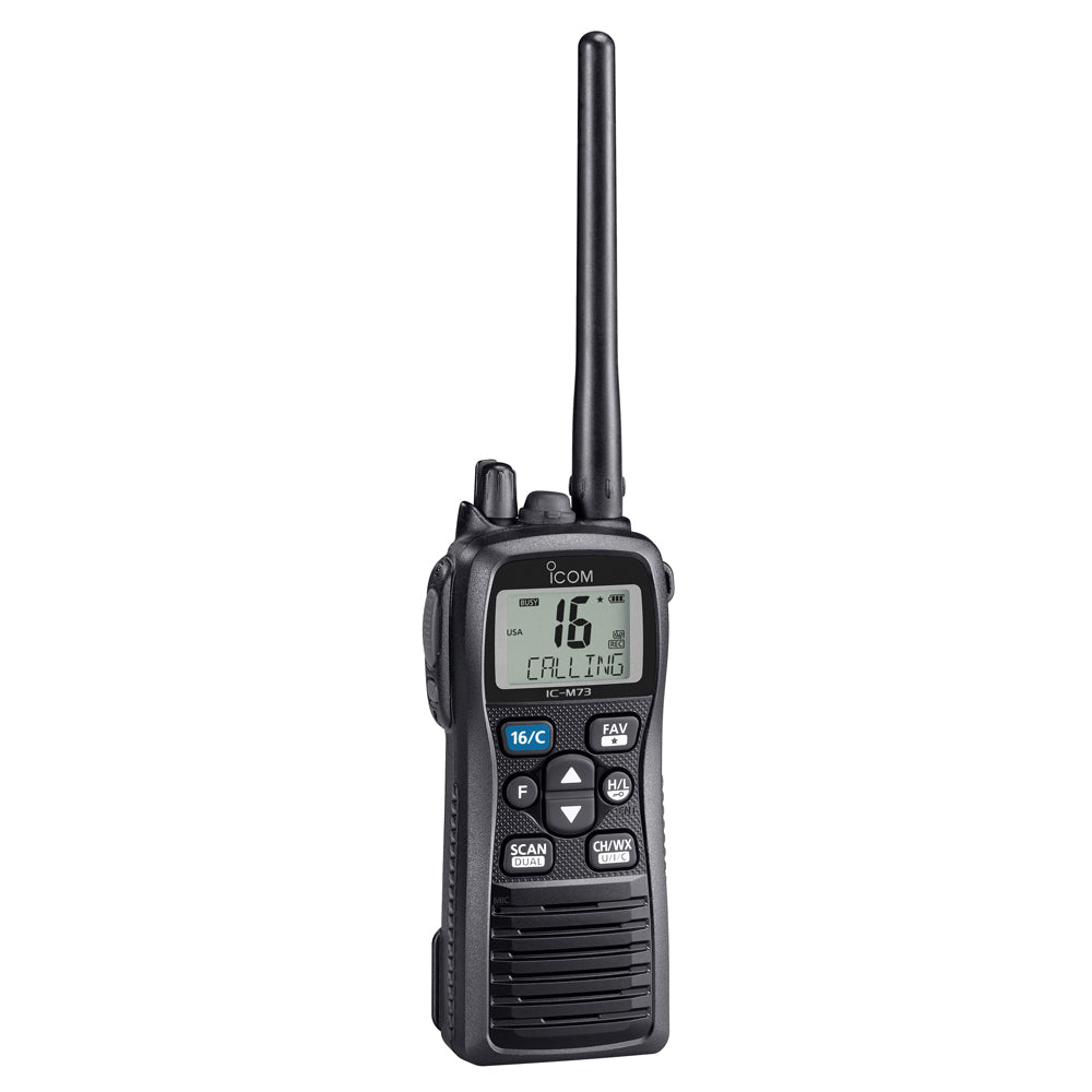 Icom M73 PLUS Handheld VHF 6W Marine Radio w/Active Noise Cancelling  Voice Recording [M73 51]