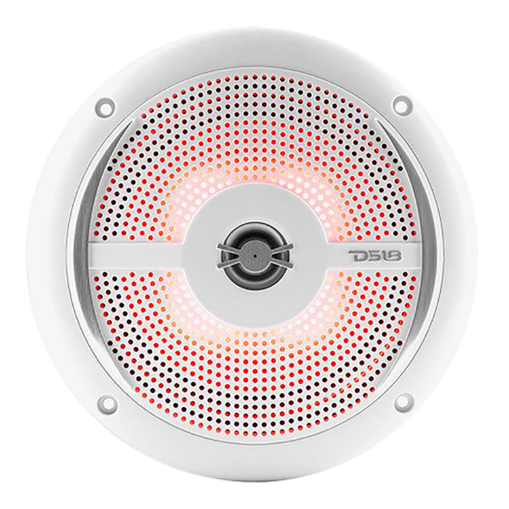 DS18 HYDRO 6.5" 2-Way Marine Slim Speakers w/RGB LED Lighting 100W - White [NXL-6SL/WH]