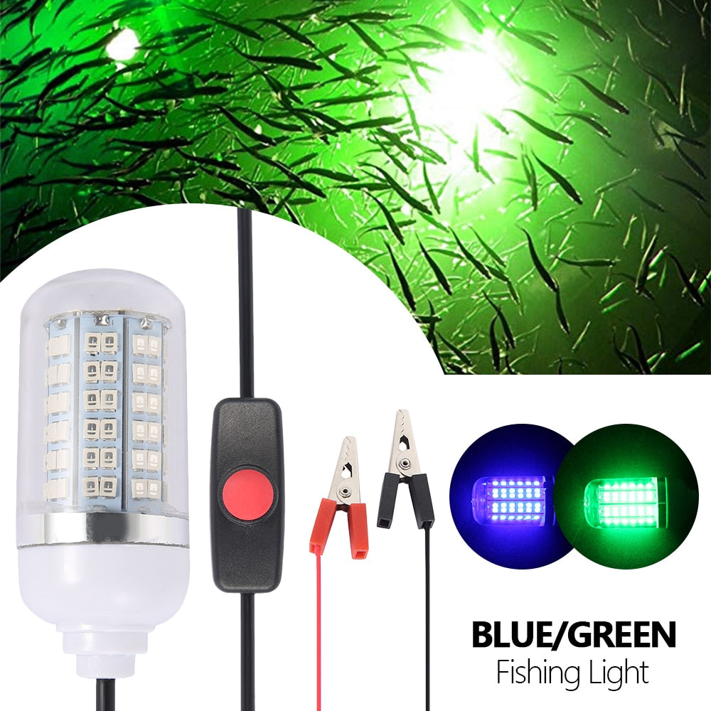 12V Fishing Light 108Pcs 2835 LED RGB Underwater Lights Lamp IP68